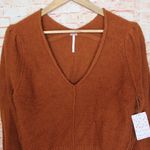 Free People | Cozy Burnt Butter V-Neck Sweater Photo 3