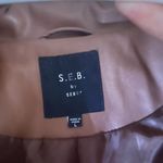 Sebby Brown leather Puffer Jacket Photo 1