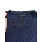 ME+EM Women's L Metallic Sparkle Navy Blue Long Sleeve Ribbed Knit Top Sweater Size L Photo 6