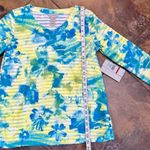 Multiples NWT  Missy Seaside Multicolor Layered Floral 3/4 Sleeve Blouse XS Photo 4
