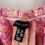 ASOS x NEW LOOK Dress Size 6 Smocked Floral Ruched Pink Orange Mini Sweetheart Photo 4