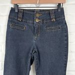 Bisou Bisou  Michele Bohbot Flare Blue Jeans Contrast Stitching Size 4 Y2K Photo 2