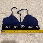 Starter  Women’s Navy Blue Racerback Bra with Black Patterned Band Size Medium Photo 5