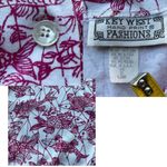 Key West Hand Print Fashions Cardigan Jacket White Pink XLarge Koi Fish Rare Size XL Photo 6