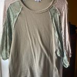 White Birch Patchwork Sleeve Top Photo 0