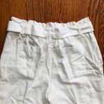Loft  Paper Bag Waist Cotton Linen Ankle Straight Leg White Pants Women’s Size S Photo 8