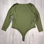 Bar III Square Neck Green Long Sleeve Bodysuit 3X Photo 3