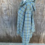 Venezia Jean Green Plaid Zip Up Flannel Size 26/28 Blue Photo 5