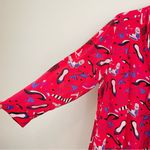 Anthropologie  Maeve Rory Tie-Neck Blouse Heels Print 3/4 Sleeves Button Up‎ 16W Photo 4