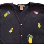 Lily Stanhope Cottage Tropical Cardigan (Size 1X) Black Photo 3