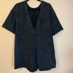 Free People NEW! $60  Movement Size M HOT SHOT TEE ROMPER ONESIE Washed Black Photo 7