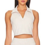 Abercrombie & Fitch NWT Womens Polo Tank Top Sleeveless Crop Top Sand Medium Photo 0