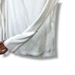 Free People  We The Free Cream White Waffle-Knit Long Sleeve Frayed Hem Shirt Photo 2