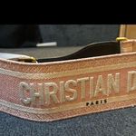 Christian Dior  Embroidered Canvas Leather Pink Belt Photo 1