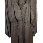 Old Navy Brown Baby Doll Knee Length Dress Size 3XL Sparkle Holiday Flowy Preppy Photo 0