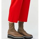 Clergerie Paris Berta Leather Flatform Boots Size 37 NWOB Taupe Retail $650 Brown Photo 8
