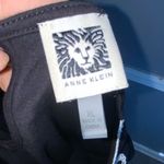 Anne Klein  Cotton Black Blouse With White Embroidery Short Puffed Sleeves XL Photo 9