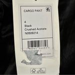 Theory Women’s Crushed Satin Acetate Cargo Pants Straight Leg Black 4 NWT Photo 6