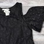 Chris & Carol  NEW Jenny Black Lace Overlay Shirt Women S Cold Shoulder Loose Top Photo 1