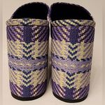 Larroude Plaid Print Mules Platform Clogs Women’s Purple & Green Size 5 Photo 3