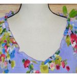 Valerie Stevens Ladies XL Purple Floral Long Sleeve Ruffle Blouse Top Tunic Photo 2