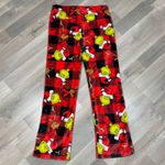Dr. Seuss ‎ The Grinch Max Buffalo Check Fleece Lounge Pajama Pants Red Large Photo 4