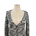 Free People  Beach Cardigan Sweater Stripe‎ Mohair Blend Gray Size Small Photo 3