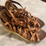 OTBT  Shoes Womens Size 7.5 Nomadic Brown Leather Strappy Wedge Sandals gladiator Photo 0