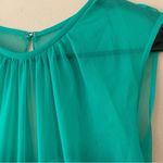 Lela Rose Chiffon Sleeveless Green Mini Dress with Belt Size 8 Photo 3