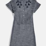 Coach 💕💕 Chambray Short Prairie Dress ~ Blue 6 EUC 100% Cotton Prairie Chkc Photo 7