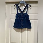 American Eagle  Womens Denim Button-Up Tank Top With Crossback Straps Size XS Photo 1