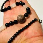 Handmade Jasper Obsidian Gem Fine Art Gemstone Bead Necklace Unisex Men Women Artist RARE Artisan Lobster Claw Clasp Closure Photo 8