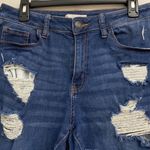 SO  womens high rise curvy midi destress jeans shorts size 13 Photo 4