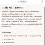 For Love & Lemons  Beth $610 Midi Dress NWT Formal Cut Out Polka Dot Girlhood HOT Photo 5