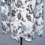 Olivaceous  White Purple Floral Babydoll High Low V Neck Blouse Medium NWT Photo 8