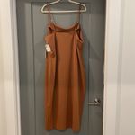 Good American NWT Spaghetti Scuba Midi Dress in Rust Size 6 3XL Photo 9