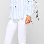 Rails Striped Long Sleeve Lace Up Shirt Photo 3