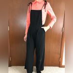 Lulus Lulu’s What a Wonderful Day Black Tie-Strap Overall Jumpsuit Photo 4