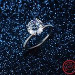 SIZE 5 925 3 Carat Engagement Wedding Ring Silver Photo 2