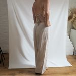 Reformation Huntington open-back jumpsuit oatmeal size 10 linen J2 Photo 1