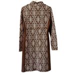 Sahalie Anthropologie Jacquard Sheath Dress Sz M Brown/White Stretch Modern Size M Photo 1