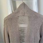 Lovestitch Distressed Cozy Taupe Open-Front Sweater Cardigan SZ Large Photo 3