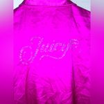 Juicy Couture Women’s Hot Fuschia Pink Rhinestoned Satin Pajama Shirt Photo 4