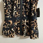 Thalia Sodi  Leopard Zip-Front Peplum Top 🐆 Photo 6