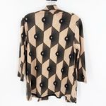 Emily Rose Black & Beige Retro Geometric Layered Blouse with Necklace Size Small Photo 1