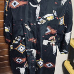 Studio GA Vintage 90s Silk Southwest Shirt Button Photo 0