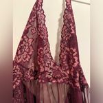 Victoria's Secret Victoria’s Secret Lace Halter Babydoll Lingerie in Burgundy Size XL Photo 2