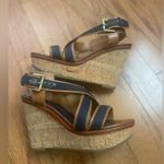 Tommy Hilfiger NAVY BLUE & BROWN WEDGE HEELS size 8 Photo 0