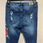 Machine Size 1 Embroidered Floral Denim Jeans Blue Photo 4