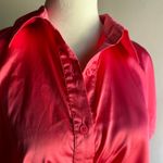 DO+BE  | Pink Satin Tie Waist Short Sleeve Shirt Party Dress Draped Mini Medium Photo 3